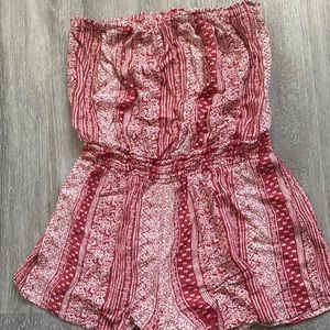 Patterned Strapless Romper